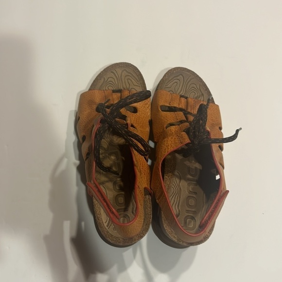 Bionica Sorena orange lace up sandals heel slip resistant leather upper & lining - Picture 2 of 10